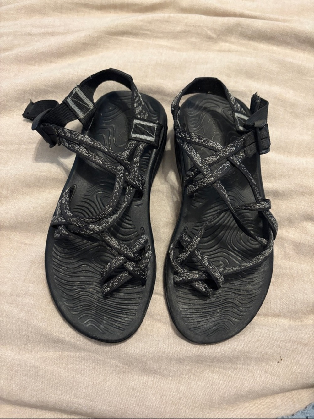 Chaco Women's Black Strappy Rope Sandals